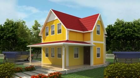 100m² Prefabricated House (Steep Pitched Roof)